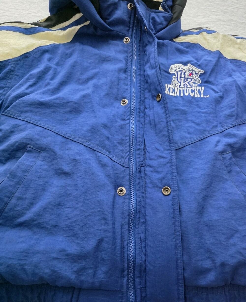 Vintage Starter Kentucky Wildcats Jacket Mens Large Blue NCAA Puffer 90s College
